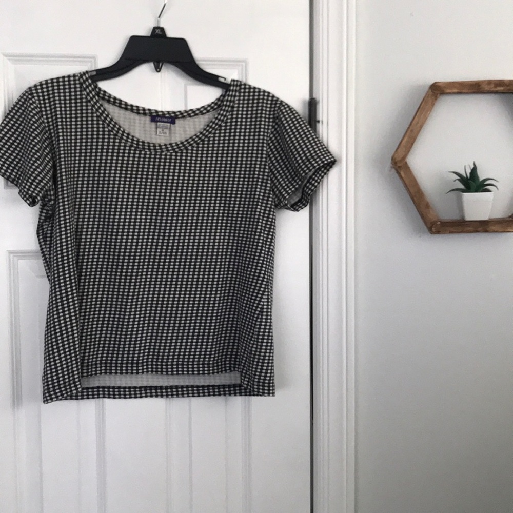 B&W Plaid Crop Top